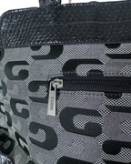 Vintage Guess Black Monogram & Snake Embossed Shoulder Bag