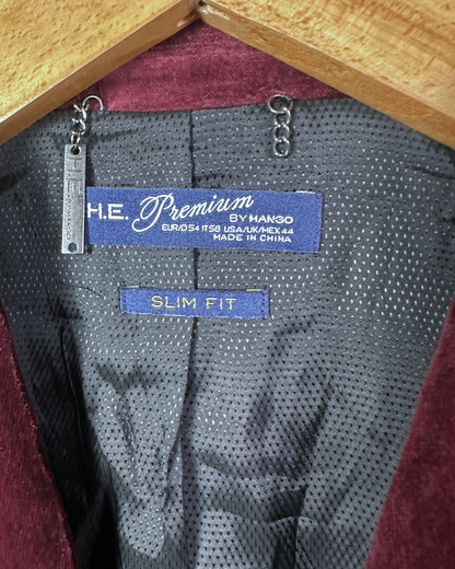 H.E. Premium by Mango Men's Slim Fit Velvet Blazer 54