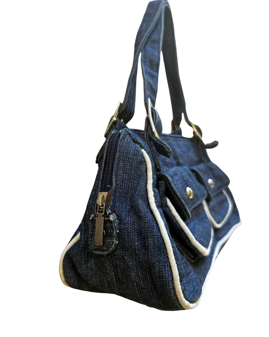 Y2K Denim Pocket Shoulder Bag