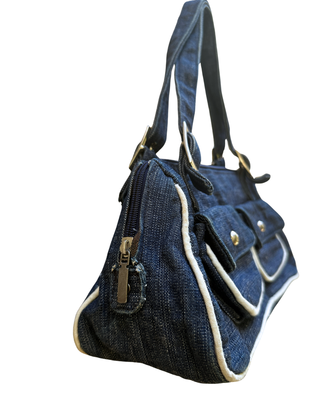 Y2K Denim Pocket Shoulder Bag