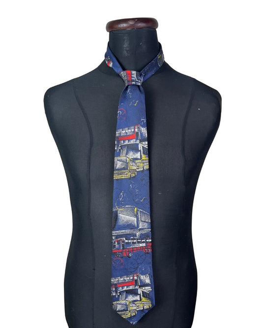 Bus Pattern Necktie 9.5 cm