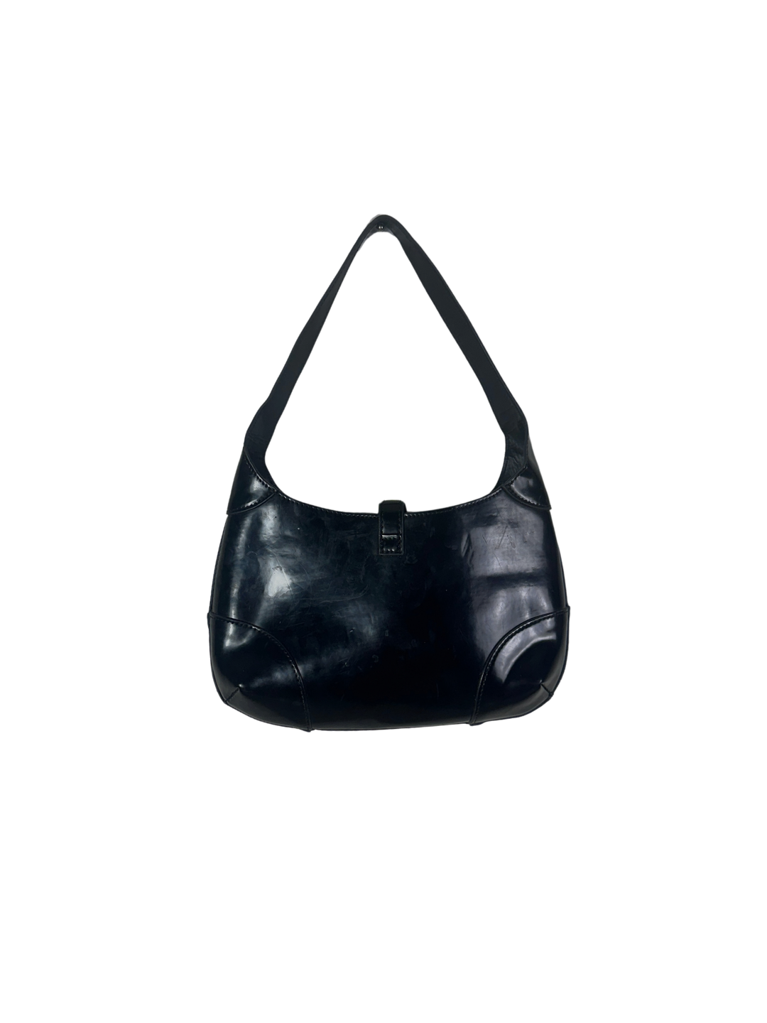 Y2K Sleek Glossy Leather Shoulder Bag