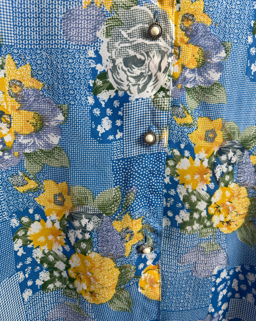 Vintage Long Sleeve Blouse with Shoulder Pads