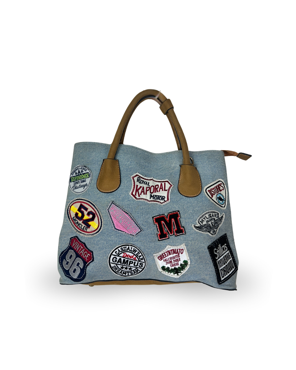 Patch Denim Tote Bag