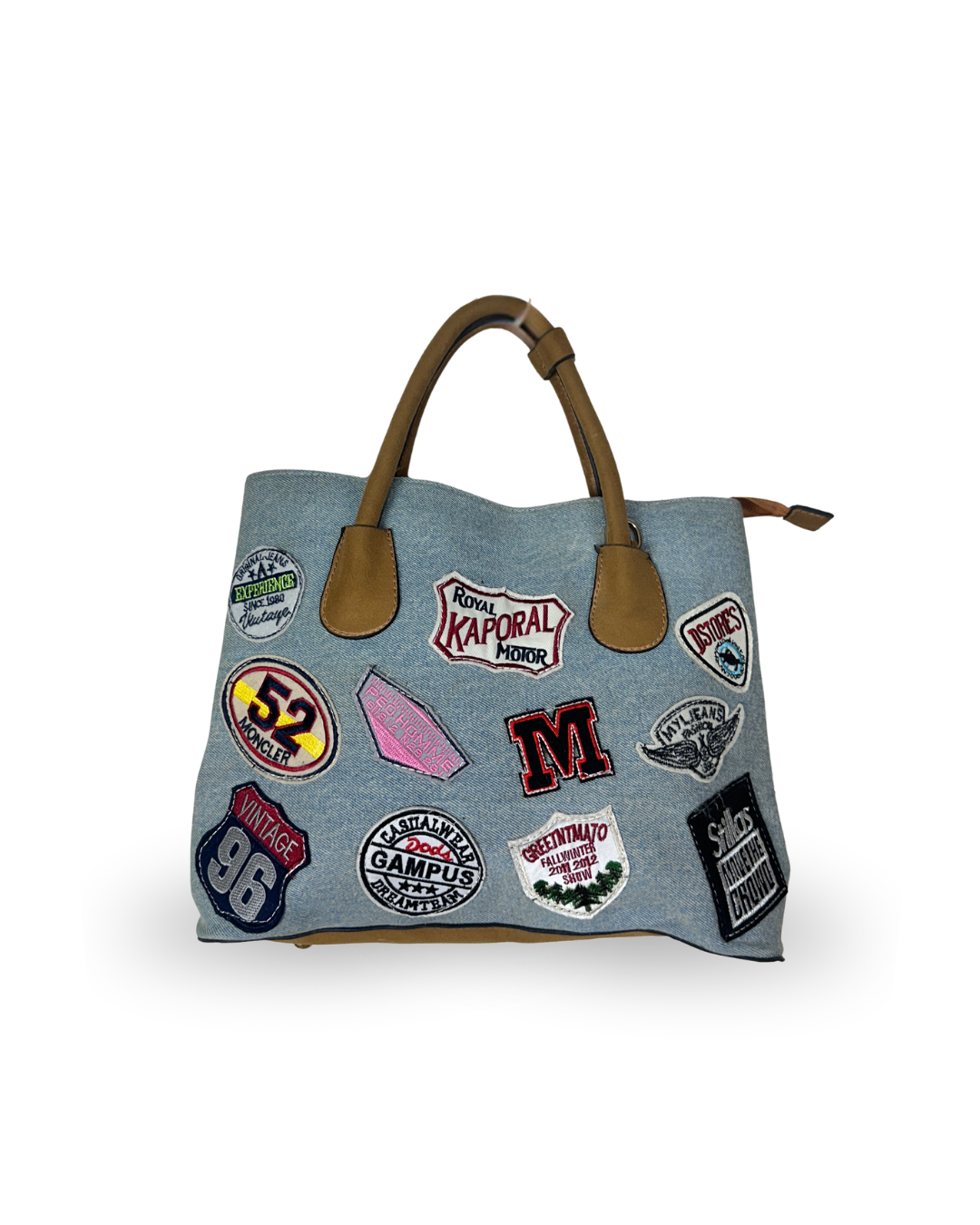 Patch Denim Tote Bag