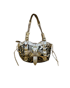 Y2K McBling Gold Monogram Shoulder Bag