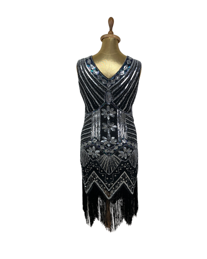 1920's Inspired Great Gatsby Sequin Flapper Dress - Medium