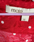 Maje Red Polka Dot Twist-Front Dress