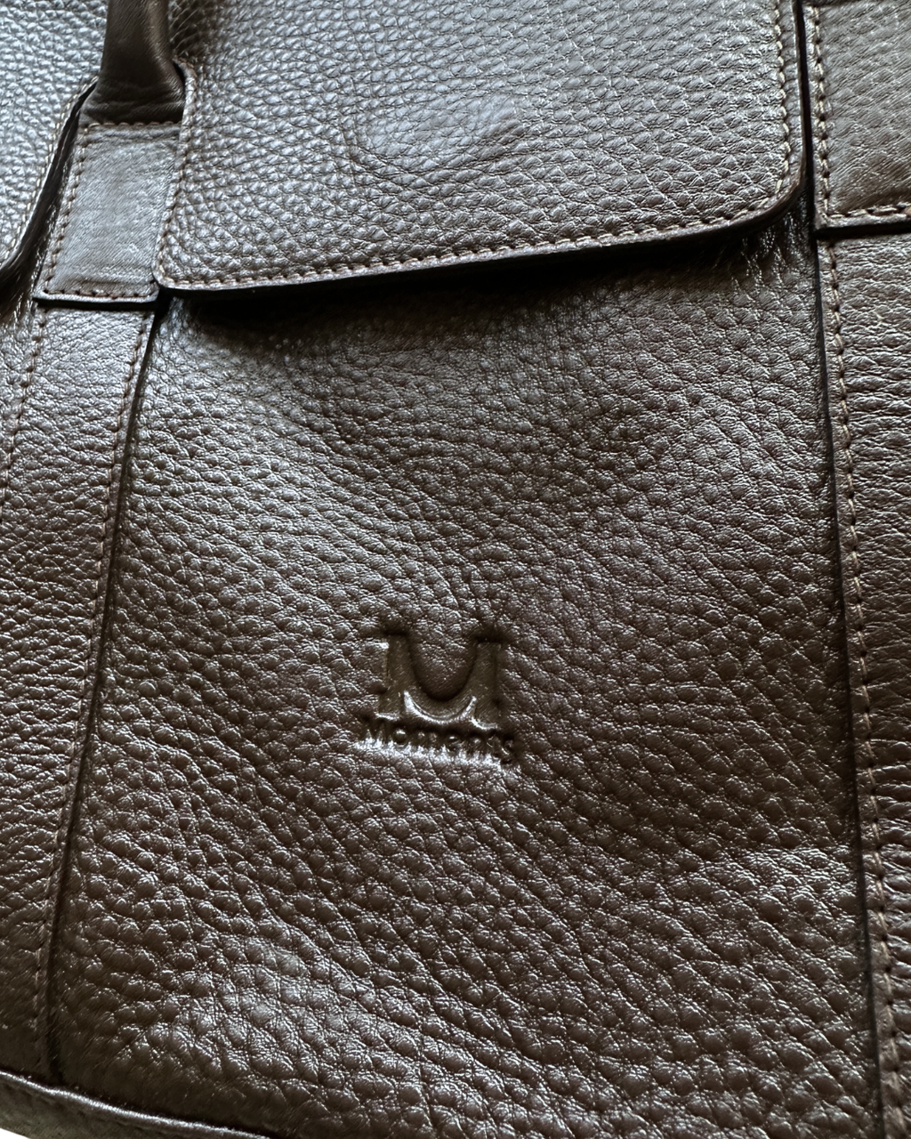 Moments Brown Genuine Leather Tote Bag