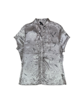 NWT Mystify Satin Ruffle Button-Front Blouse -XL