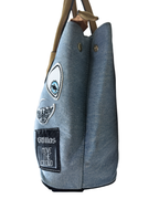 Patch Denim Tote Bag