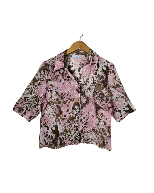 Vintage Barisal Sheer Animal Print Women's Shirt