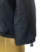 .Black Crinkle Texture Button-Front Blouse - Medium