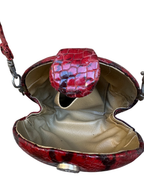 Snake Print Round Statement Bag