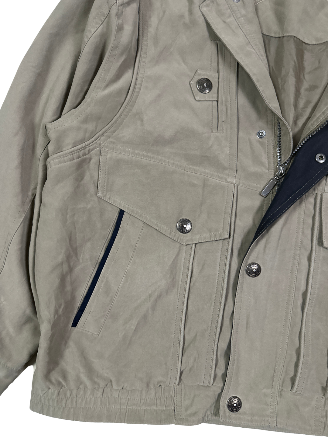 Kings Club Khaki Cargo Bomber Jacket - Large