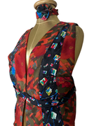 Handmade Upcycled Halter Corset-Back Vest Top & Choker