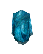 Asymmetric Hem Teal Blouse - Large