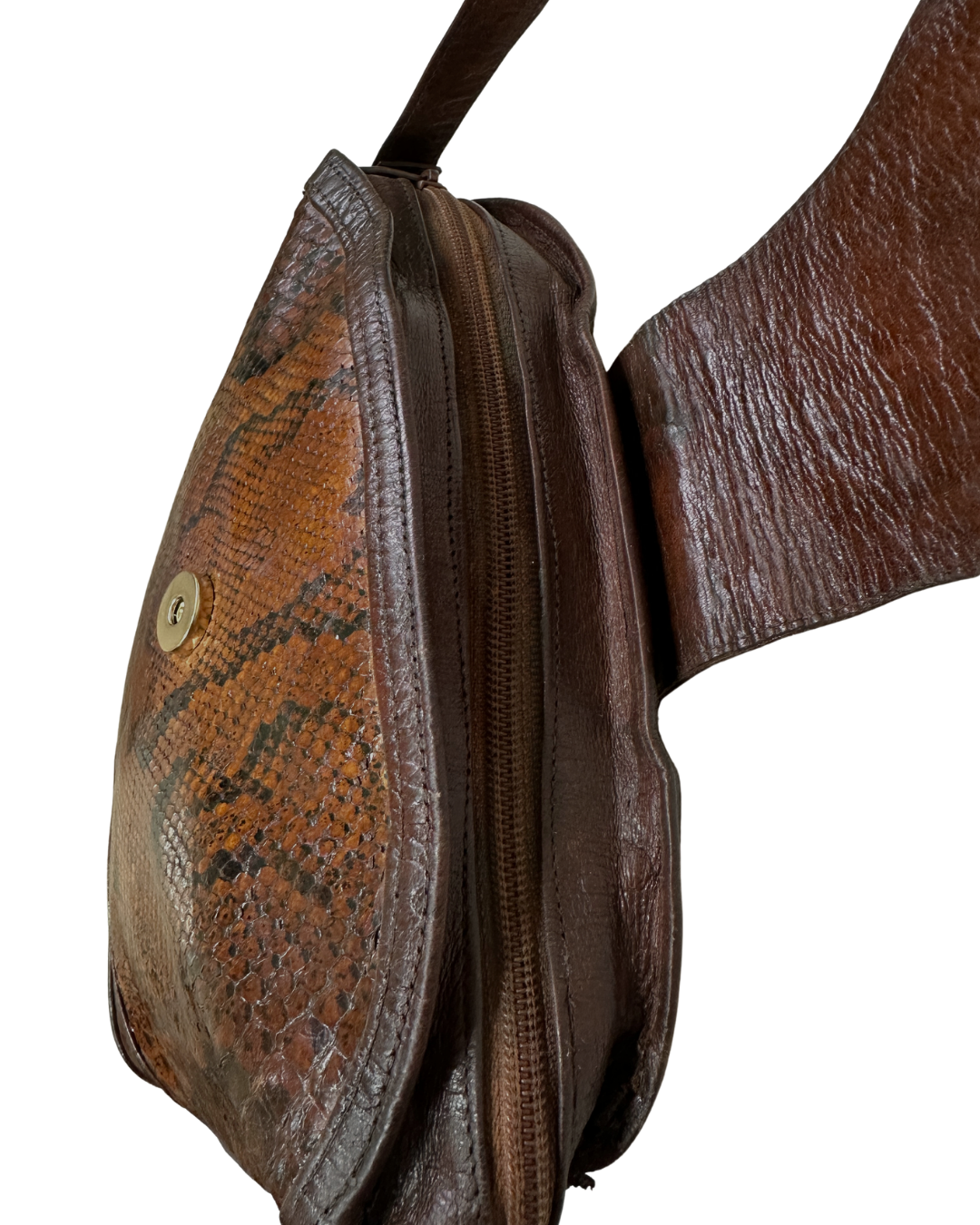 Vintage 90s Buffalino Genuine Snakeskin Crossbody Bag