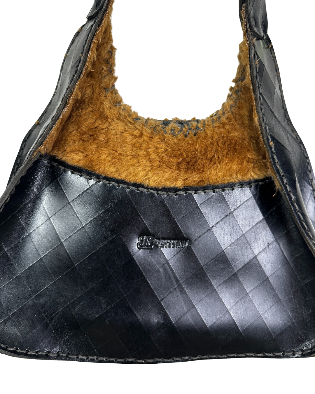 Vintage Beertini Genuine Leather x Fur Hobo Shoulder Bag