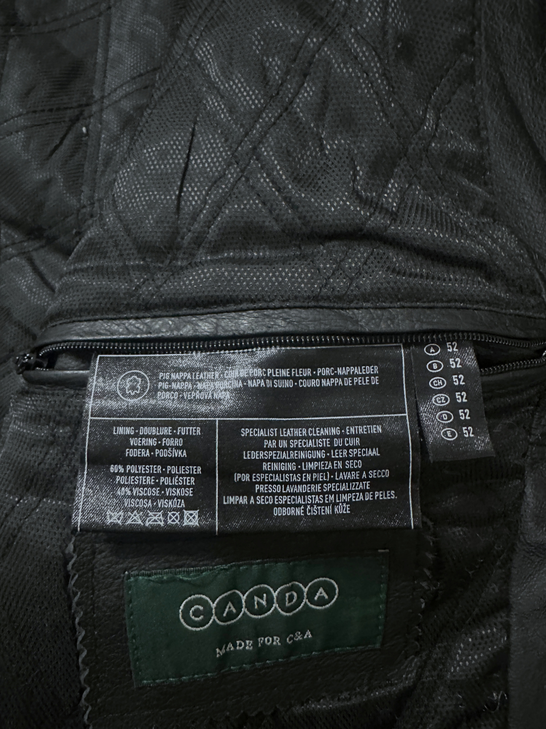 Vintage Canda Genuine Leather Jacket- EU 52