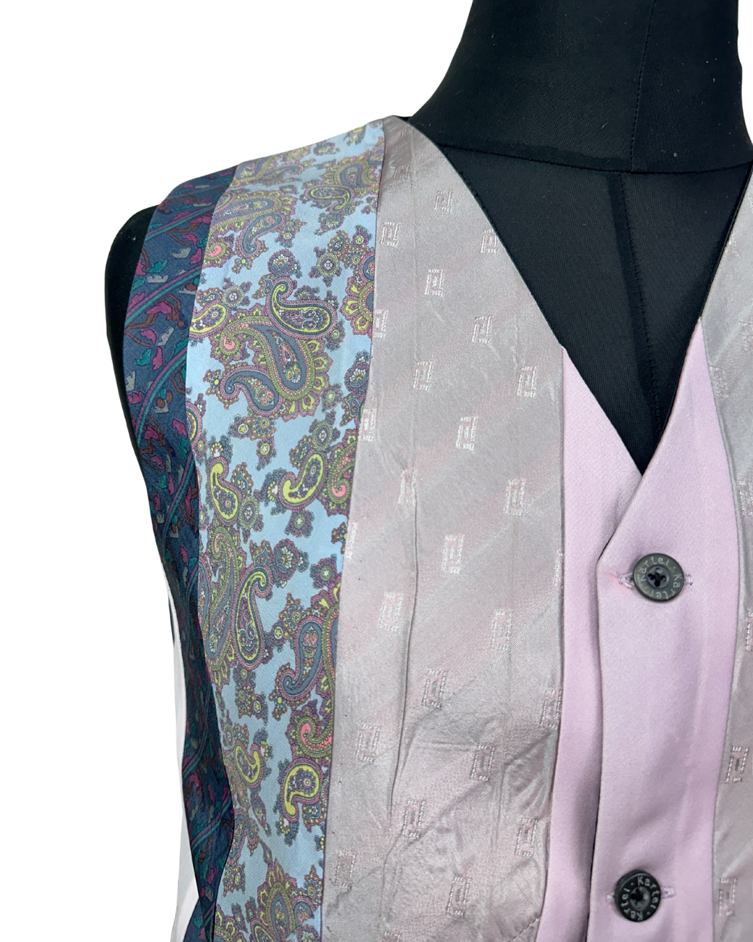 Retied Upcycled Necktie Vest -  Medium