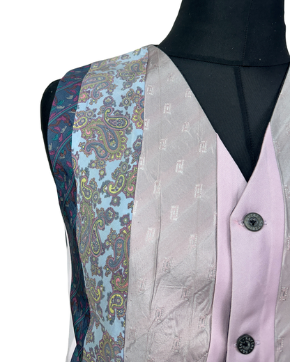 Retied Upcycled Necktie Vest -  Medium