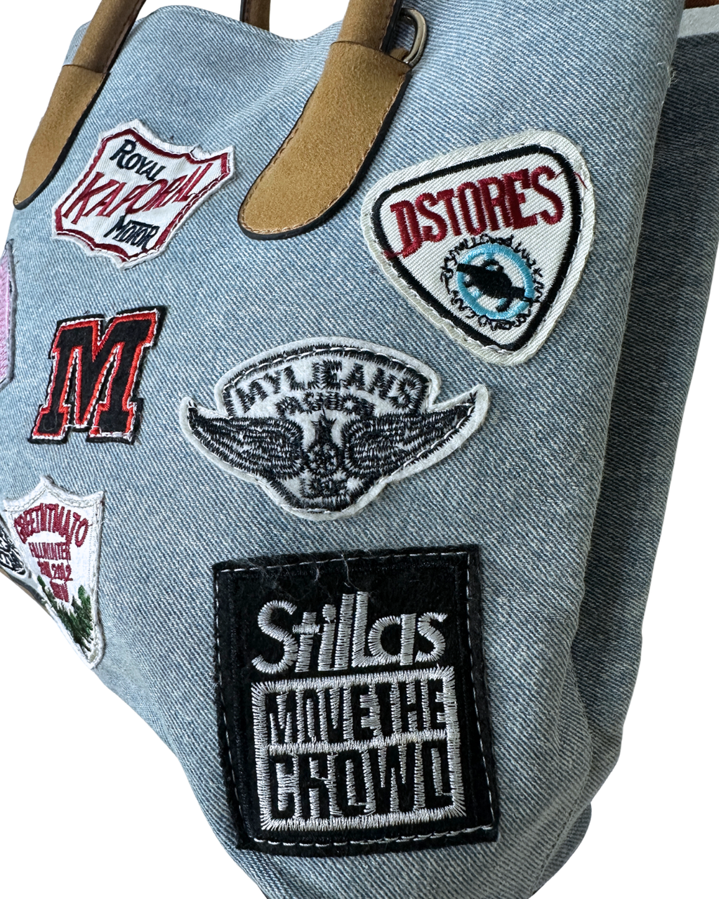 Patch Denim Tote Bag