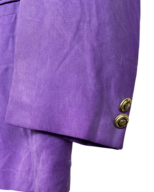 Vintage Deadstock 1990s Gianni Versace Purple Medusa Blazer