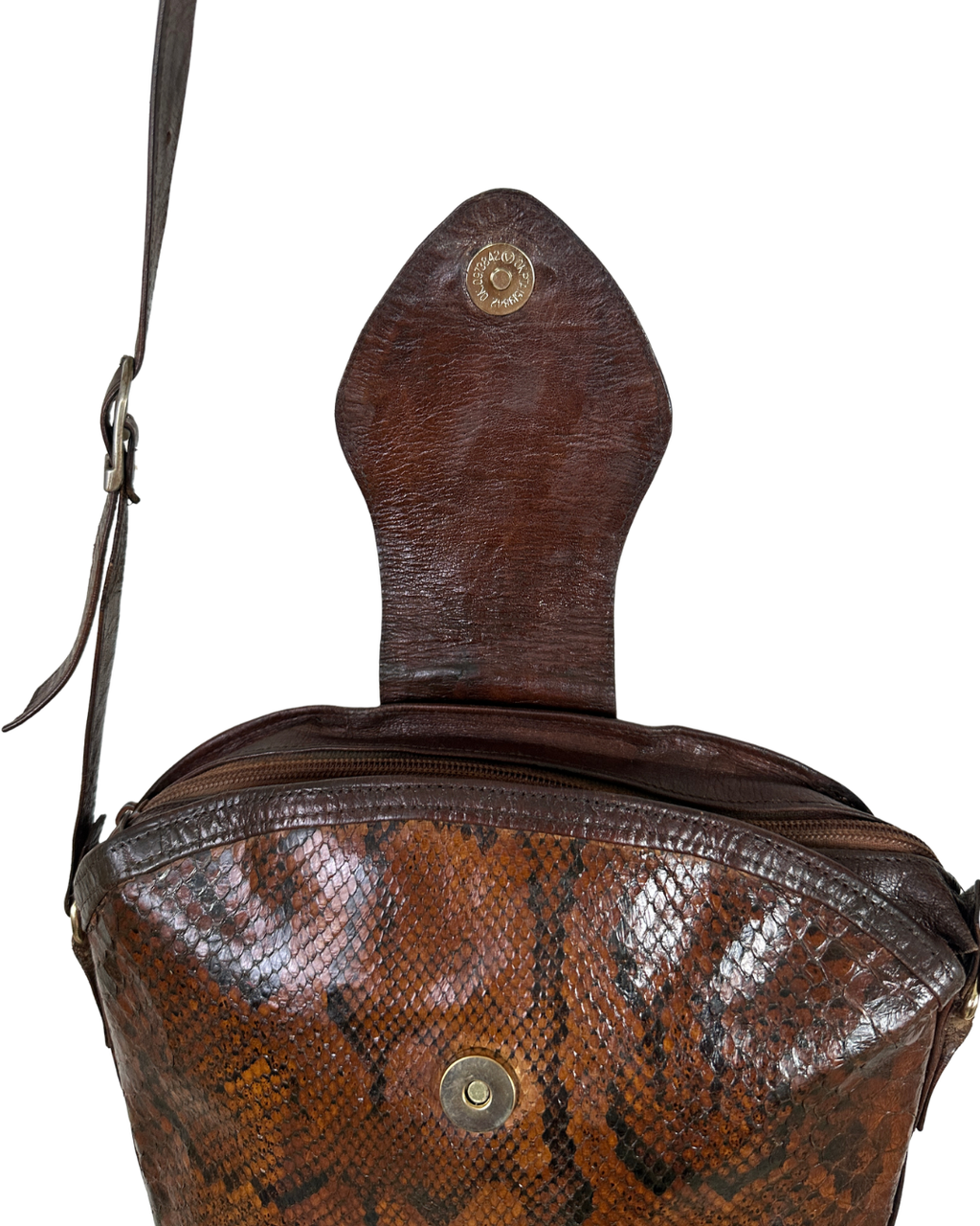 Vintage 90s Buffalino Genuine Snakeskin Crossbody Bag