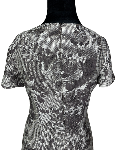 Caroline Biss Floral Brocade Midi Dress with Waist Detail