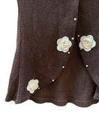 Mini Magic Single Button Embroidered Top