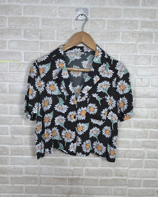 Pimkie Floral Polka Dot Cropped Women's Shirt