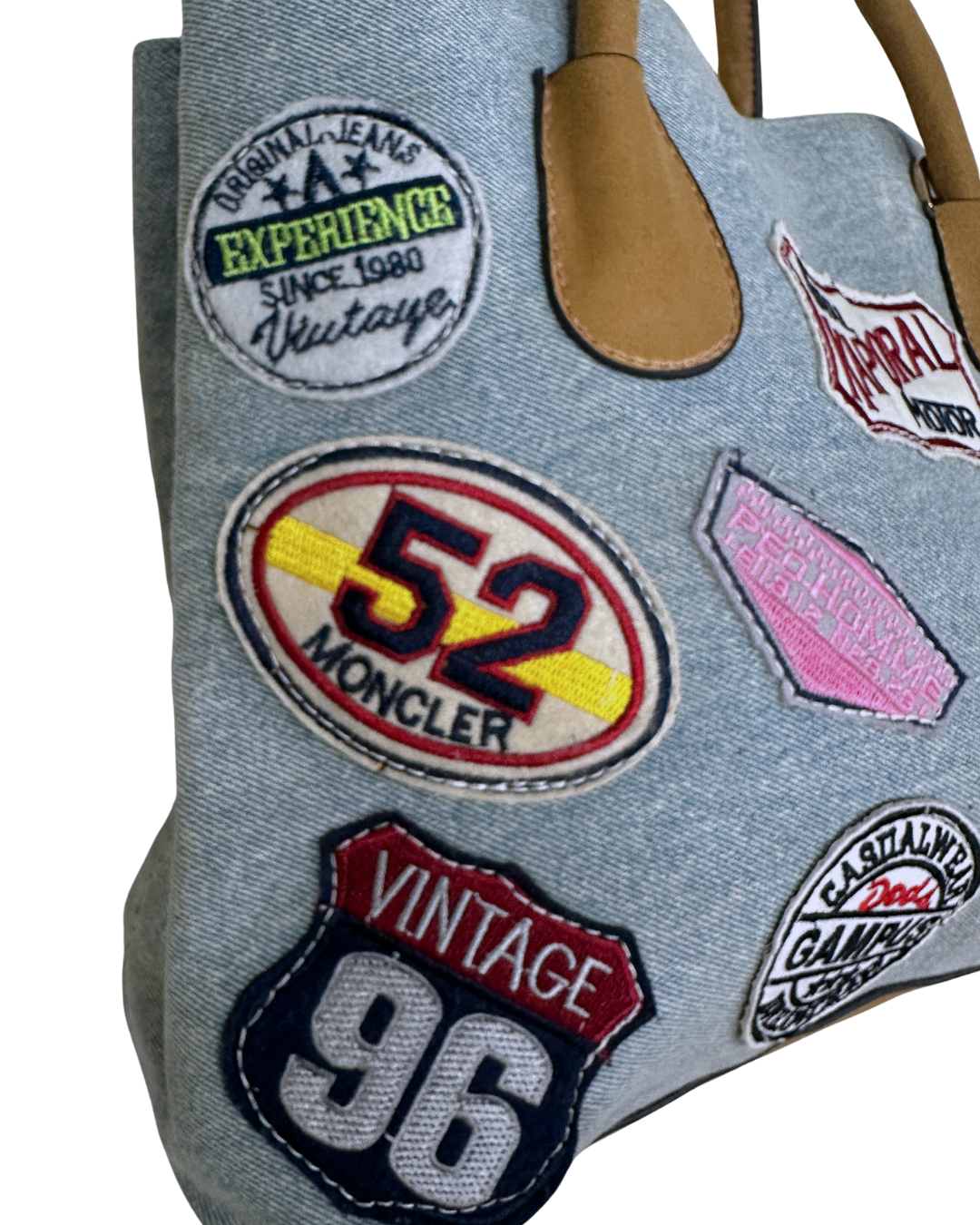 Patch Denim Tote Bag