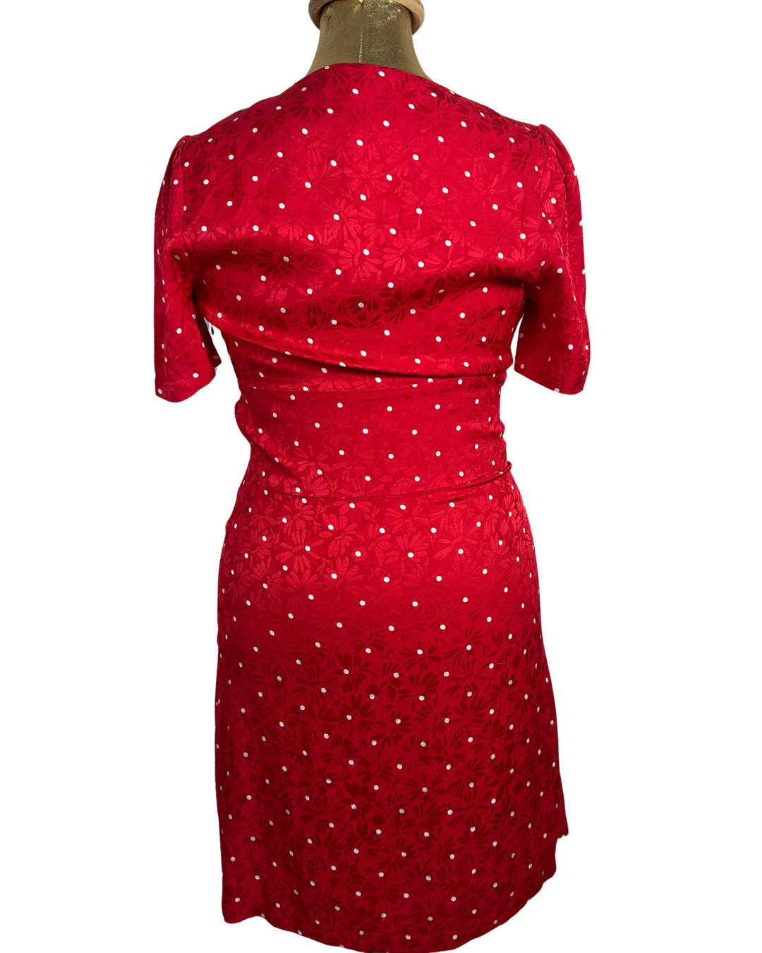 Maje Red Polka Dot Twist-Front Dress