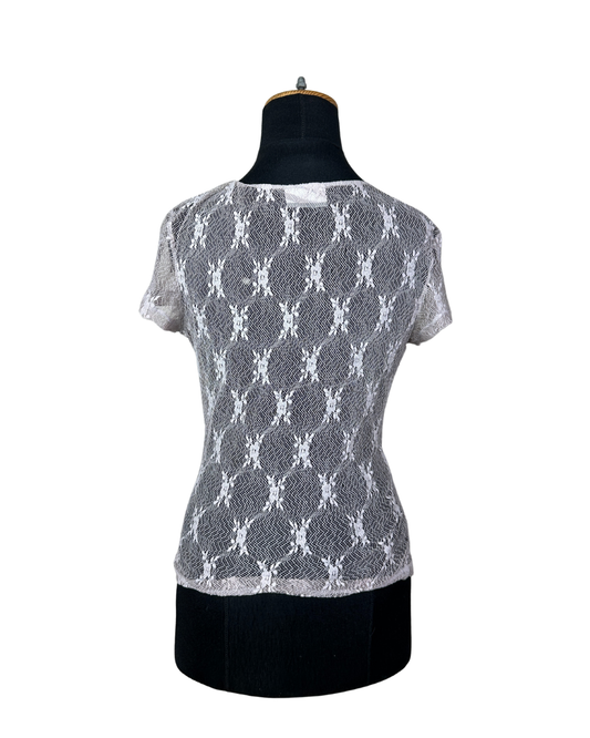 Wallis Lace Twist Front Sheer Blouse