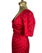 Maje Red Polka Dot Twist-Front Dress
