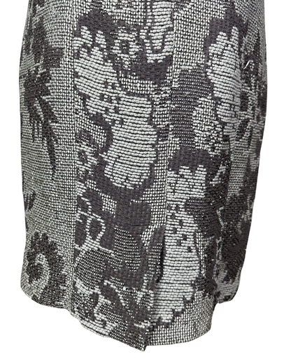 Caroline Biss Floral Brocade Midi Dress with Waist Detail