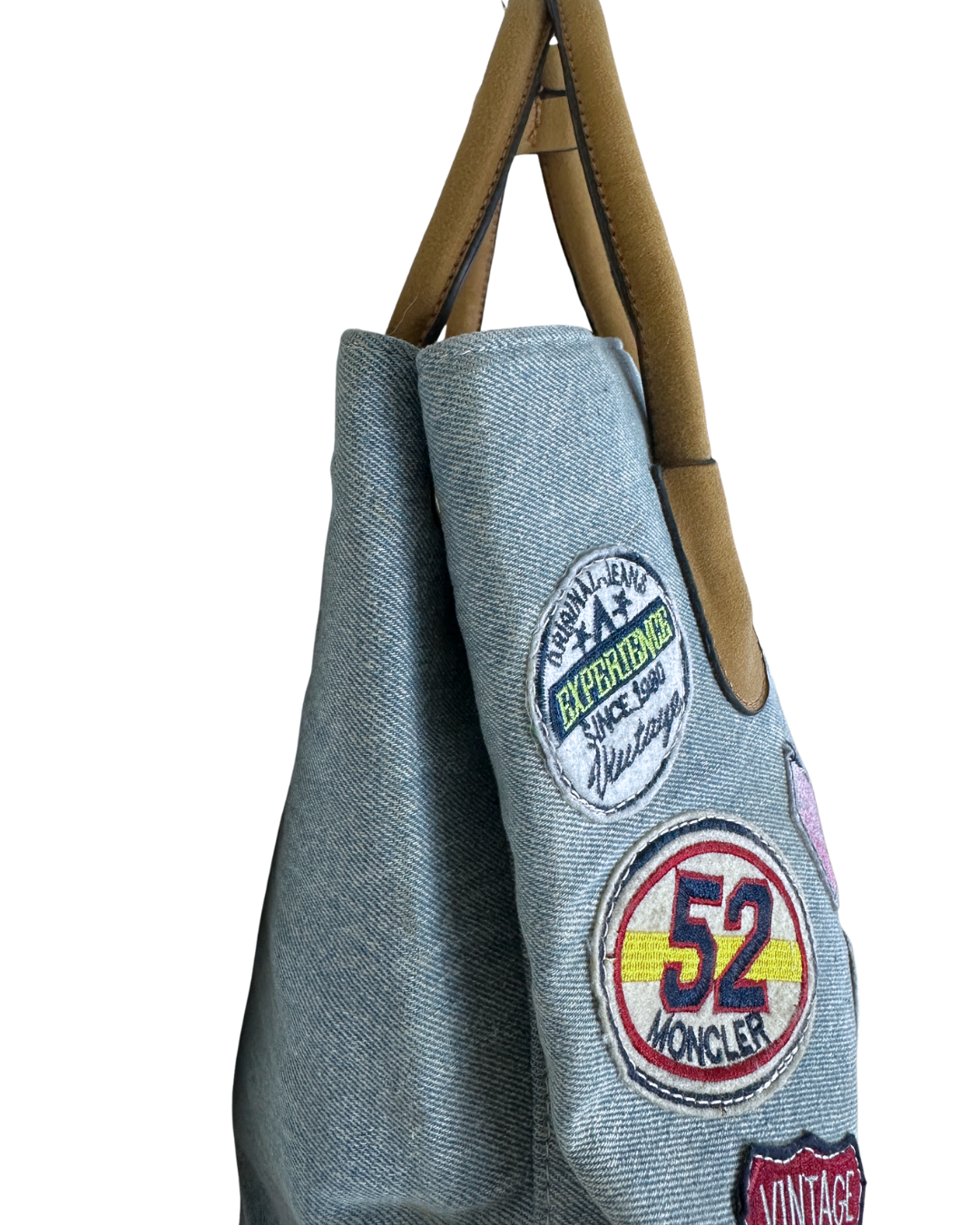 Patch Denim Tote Bag