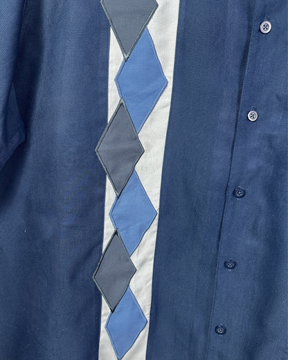 Syntgy Diamond Pattern Bowling Shirt - 4XL