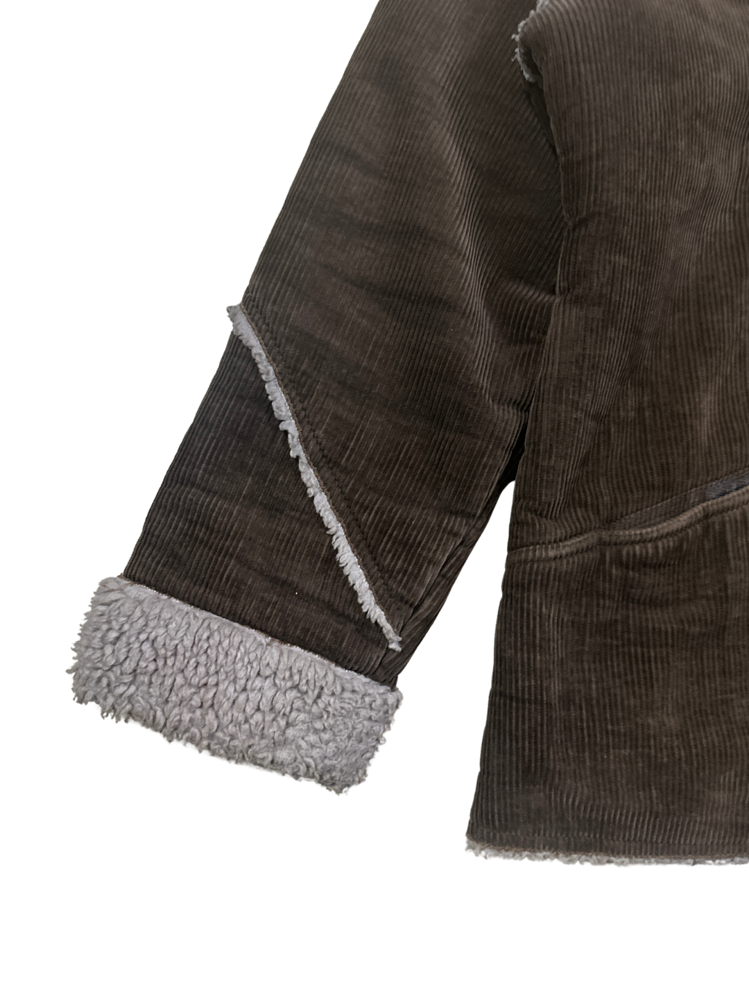 Twinlife Women's Brown Corduroy Sherpa-Lined Jacket - L/XL