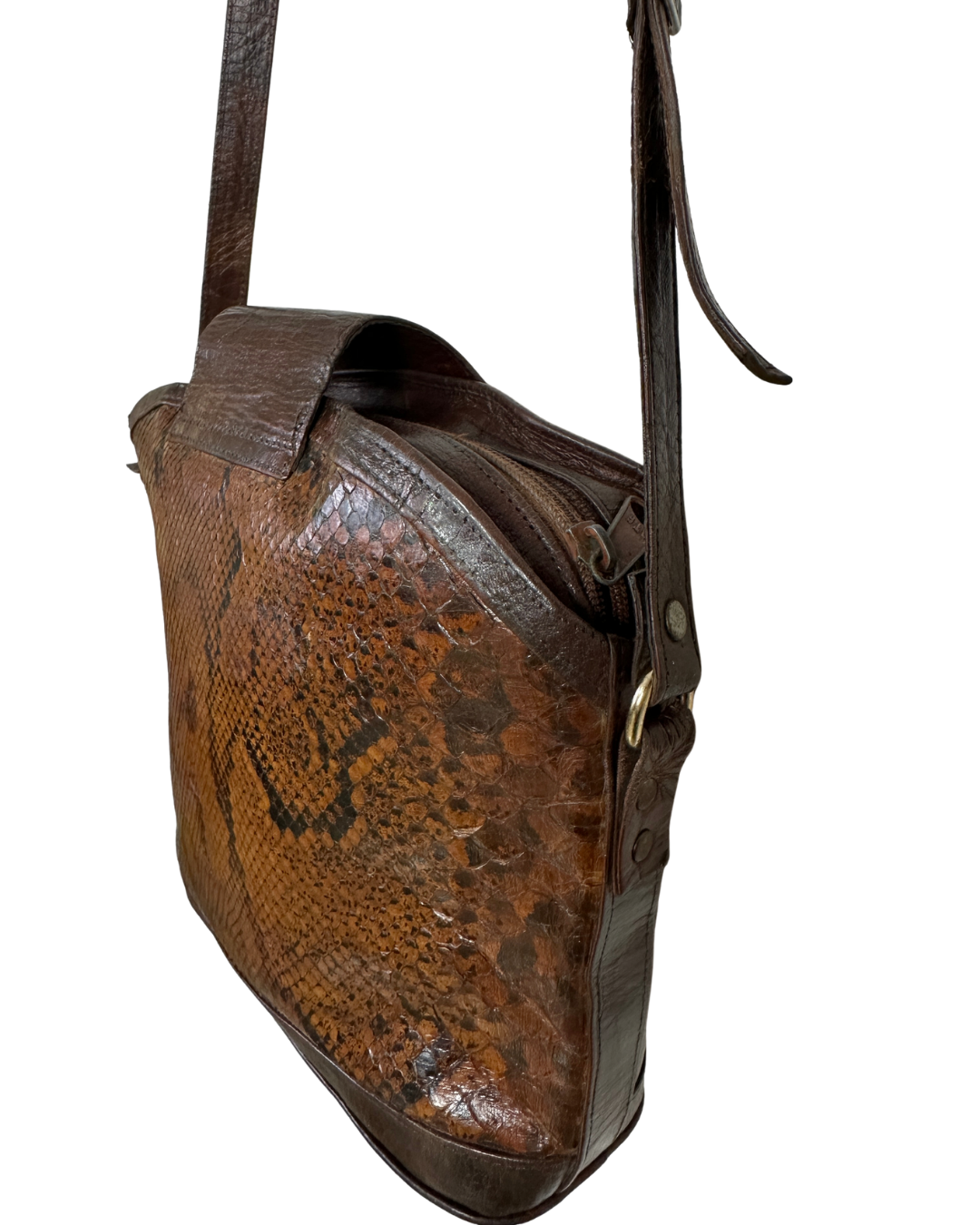 Vintage 90s Buffalino Genuine Snakeskin Crossbody Bag