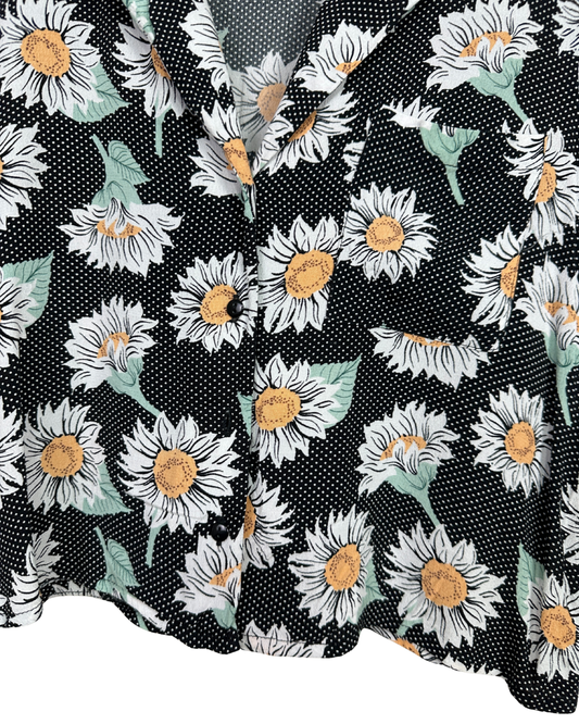 Pimkie Floral Polka Dot Cropped Women's Shirt