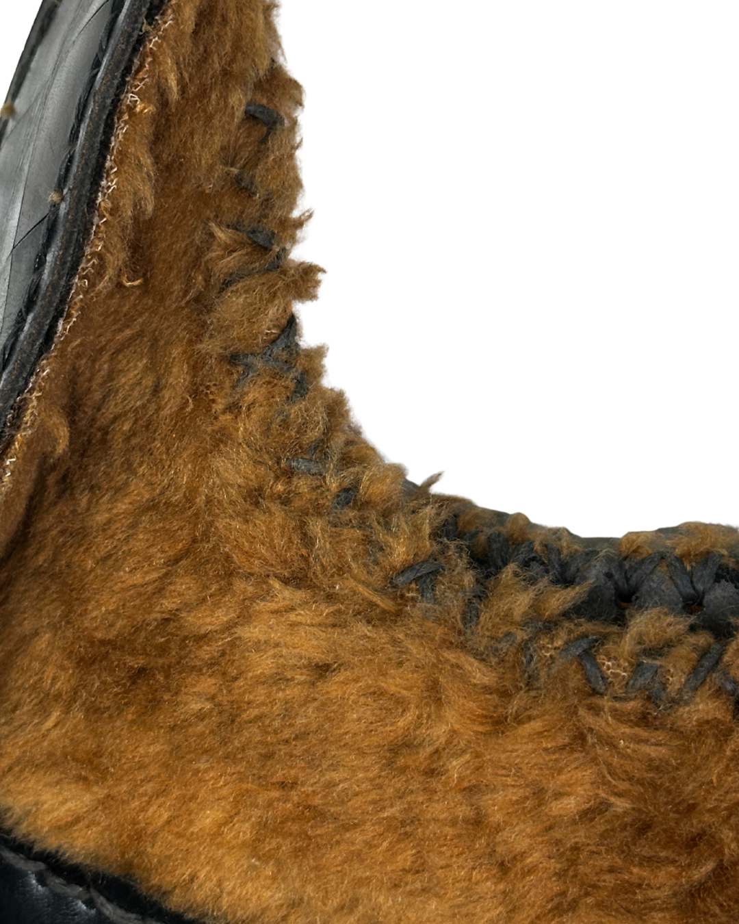 Vintage Beertini Genuine Leather x Fur Hobo Shoulder Bag