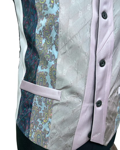Retied Upcycled Necktie Vest -  Medium