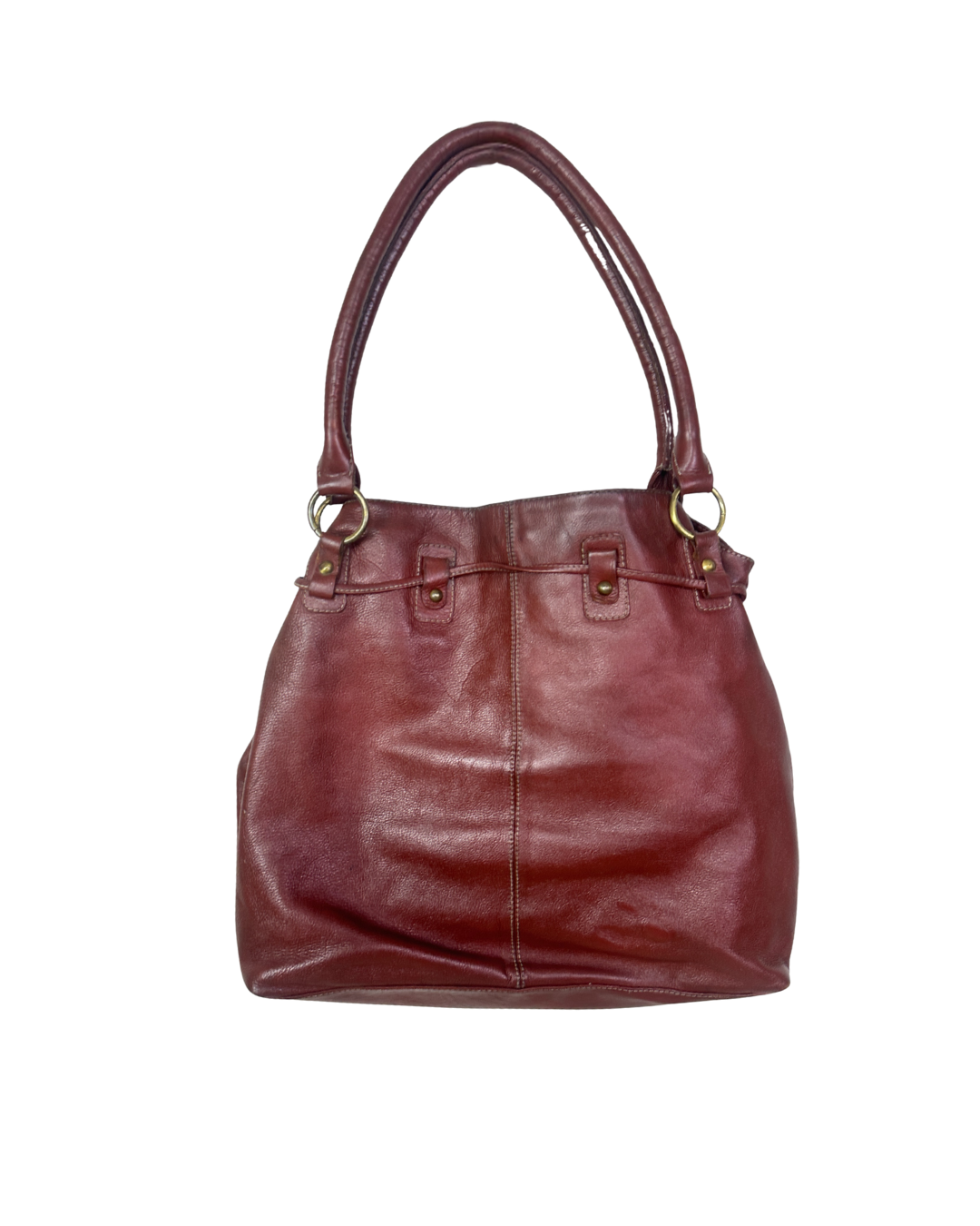 Vintage Burgundy Genuine Leather Shoulder Bag