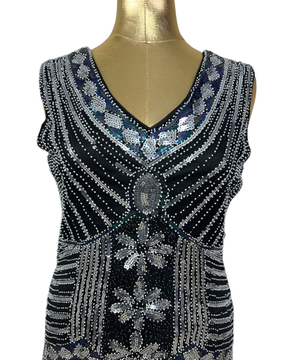 1920's Inspired Great Gatsby Sequin Flapper Dress - Medium