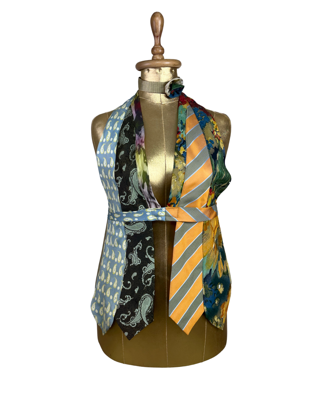 Handmade Upcycled Tie Vest Top with Choker
