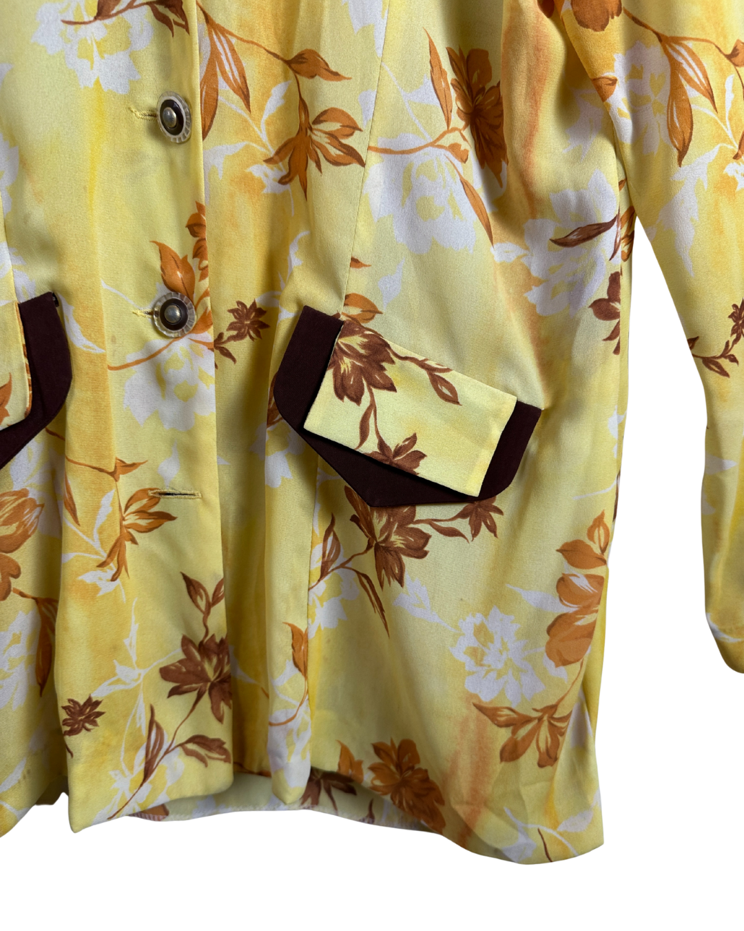 Yellow Floral Blazer-Style Shirt