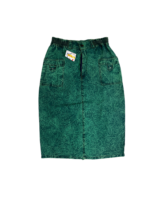 Vintage 80s/90s Countess Mara Acid Wash Denim Skirt - Medium
