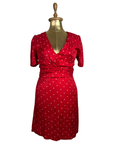 Maje Red Polka Dot Twist-Front Dress